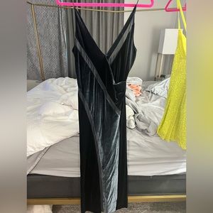 small free people formal dress - navy blue silk